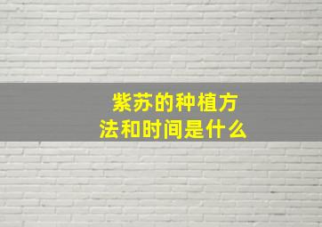 紫苏的种植方法和时间是什么