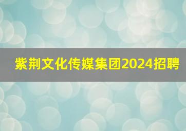 紫荆文化传媒集团2024招聘