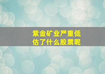 紫金矿业严重低估了什么股票呢