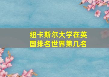 纽卡斯尔大学在英国排名世界第几名