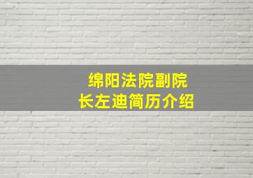 绵阳法院副院长左迪简历介绍