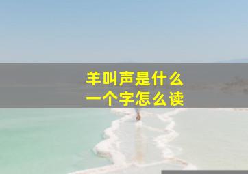 羊叫声是什么一个字怎么读