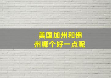 美国加州和佛州哪个好一点呢