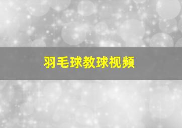 羽毛球教球视频