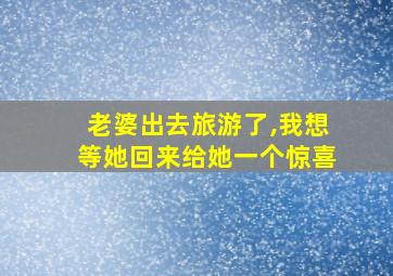 老婆出去旅游了,我想等她回来给她一个惊喜