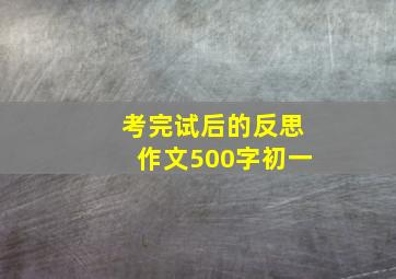 考完试后的反思作文500字初一