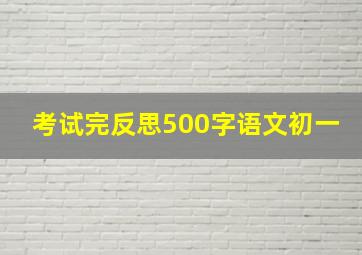 考试完反思500字语文初一