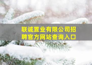 联诚置业有限公司招聘官方网站查询入口