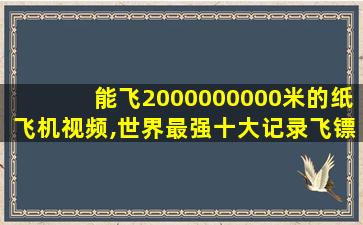 能飞2000000000米的纸飞机视频,世界最强十大记录飞镖