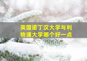 英国诺丁汉大学与利物浦大学哪个好一点