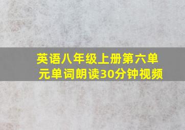 英语八年级上册第六单元单词朗读30分钟视频