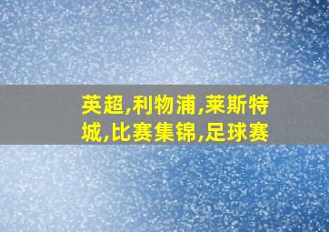 英超,利物浦,莱斯特城,比赛集锦,足球赛