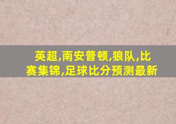 英超,南安普顿,狼队,比赛集锦,足球比分预测最新