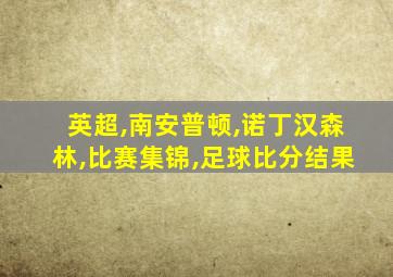 英超,南安普顿,诺丁汉森林,比赛集锦,足球比分结果