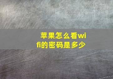 苹果怎么看wifi的密码是多少