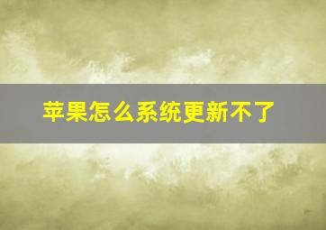 苹果怎么系统更新不了