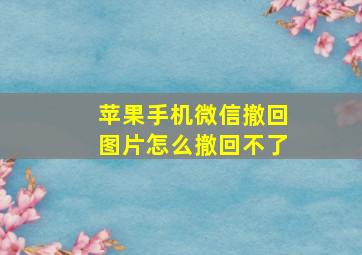 苹果手机微信撤回图片怎么撤回不了