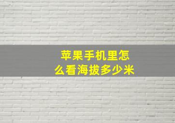 苹果手机里怎么看海拔多少米