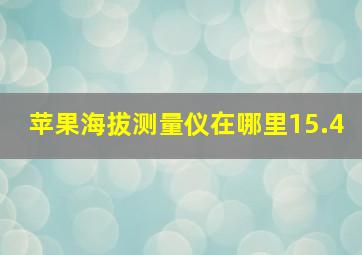 苹果海拔测量仪在哪里15.4