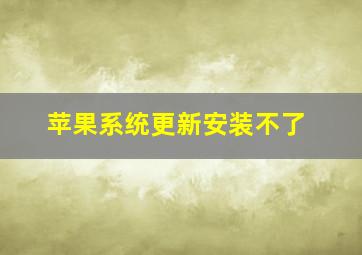 苹果系统更新安装不了