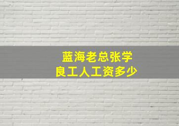 蓝海老总张学良工人工资多少