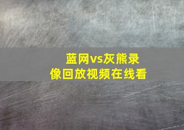 蓝网vs灰熊录像回放视频在线看