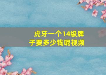 虎牙一个14级牌子要多少钱呢视频