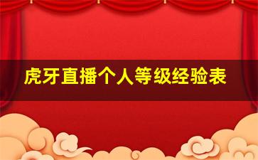 虎牙直播个人等级经验表