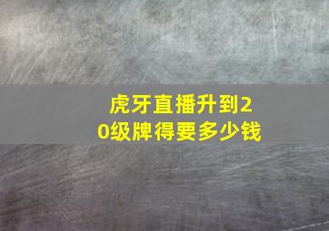 虎牙直播升到20级牌得要多少钱