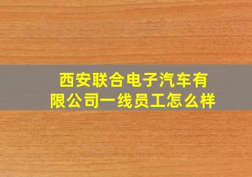 西安联合电子汽车有限公司一线员工怎么样