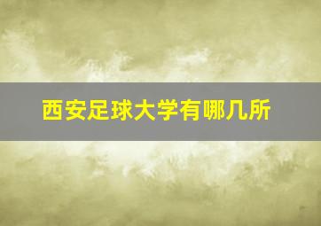 西安足球大学有哪几所