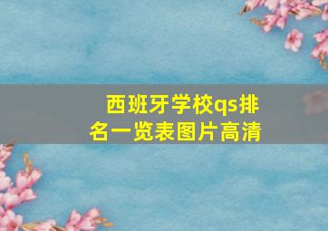 西班牙学校qs排名一览表图片高清