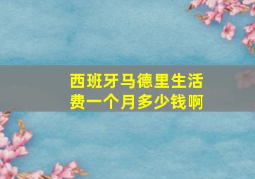 西班牙马德里生活费一个月多少钱啊