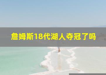 詹姆斯18代湖人夺冠了吗