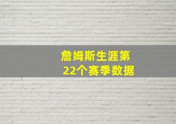 詹姆斯生涯第22个赛季数据