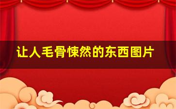 让人毛骨悚然的东西图片