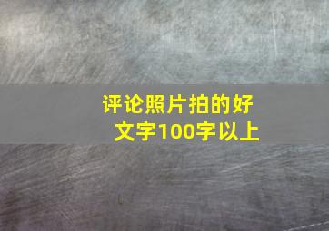 评论照片拍的好文字100字以上