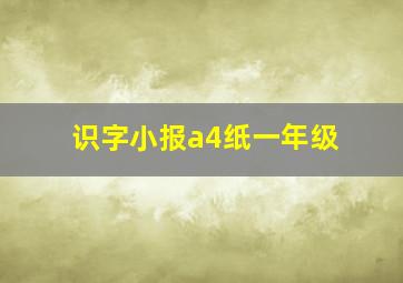 识字小报a4纸一年级