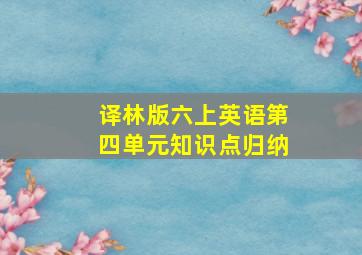 译林版六上英语第四单元知识点归纳