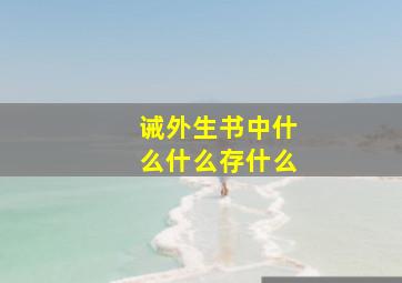 诫外生书中什么什么存什么