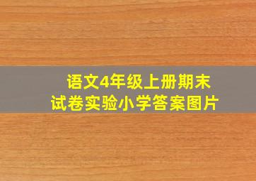 语文4年级上册期末试卷实验小学答案图片