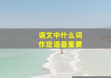 语文中什么词作定语最重要