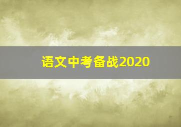 语文中考备战2020