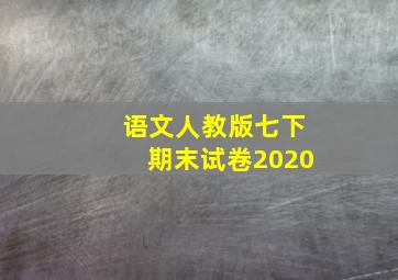 语文人教版七下期末试卷2020