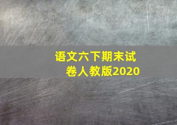 语文六下期末试卷人教版2020