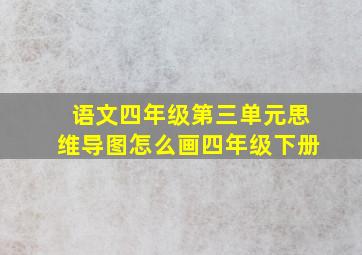 语文四年级第三单元思维导图怎么画四年级下册