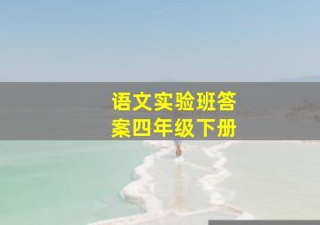 语文实验班答案四年级下册