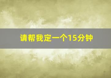 请帮我定一个15分钟