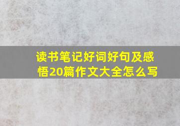 读书笔记好词好句及感悟20篇作文大全怎么写