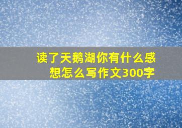 读了天鹅湖你有什么感想怎么写作文300字